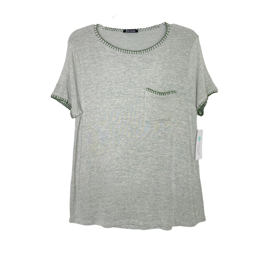 Stitch Fix l Pink Clover Whipstitch Detail Top, Medium